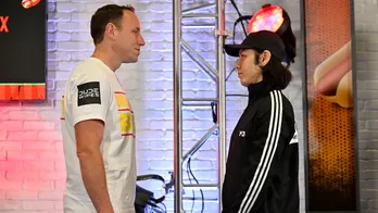 Joey Chestnut breaks world record in hot dog eating vs. Takeru Kobayashi 15 years after last meeting